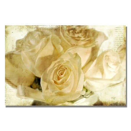 Trademark Fine Art Lois Bryan 'White Rose's' Canvas Art, 22x32 LBr0141-C2232GG